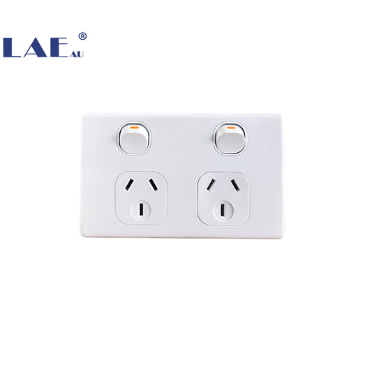 Classic Double GPO 250V 10A Switches Sockets 10 Pack