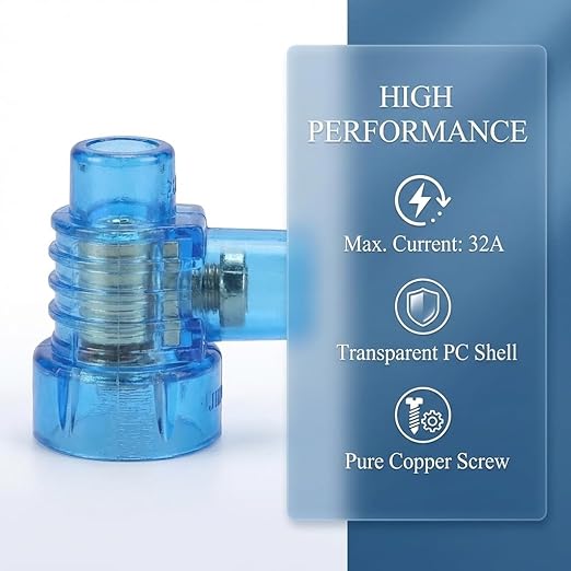 Connector Single Screw 32A 550V Blue 50 Pack