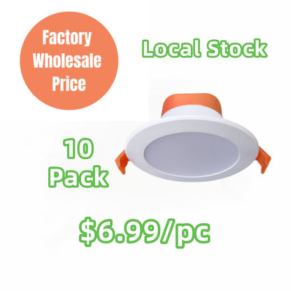 10W LED Recessed Downlight 90mm Cut Out 3CCT Dimmable TRIAC IP44 IC-4 Rated